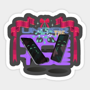 A Digital Kiss Under the Mistletoe Sticker